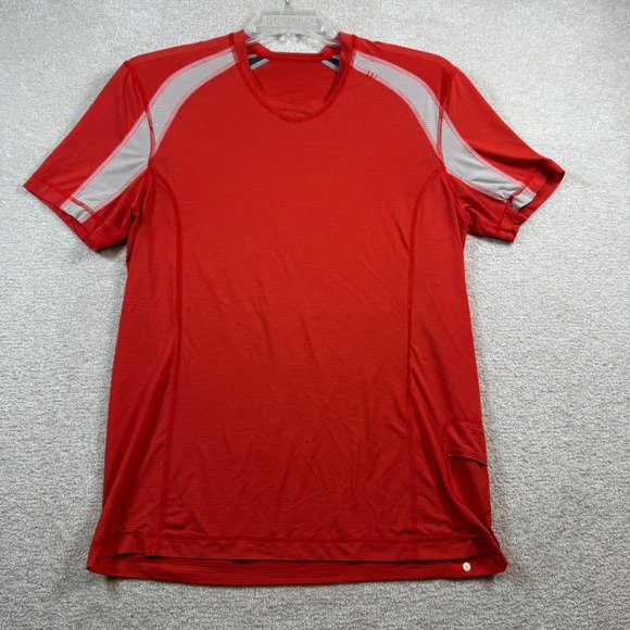 Lululemon Men's Large Red Short Sleeve Running Pocket Gym Performance - Picture 2 of 6